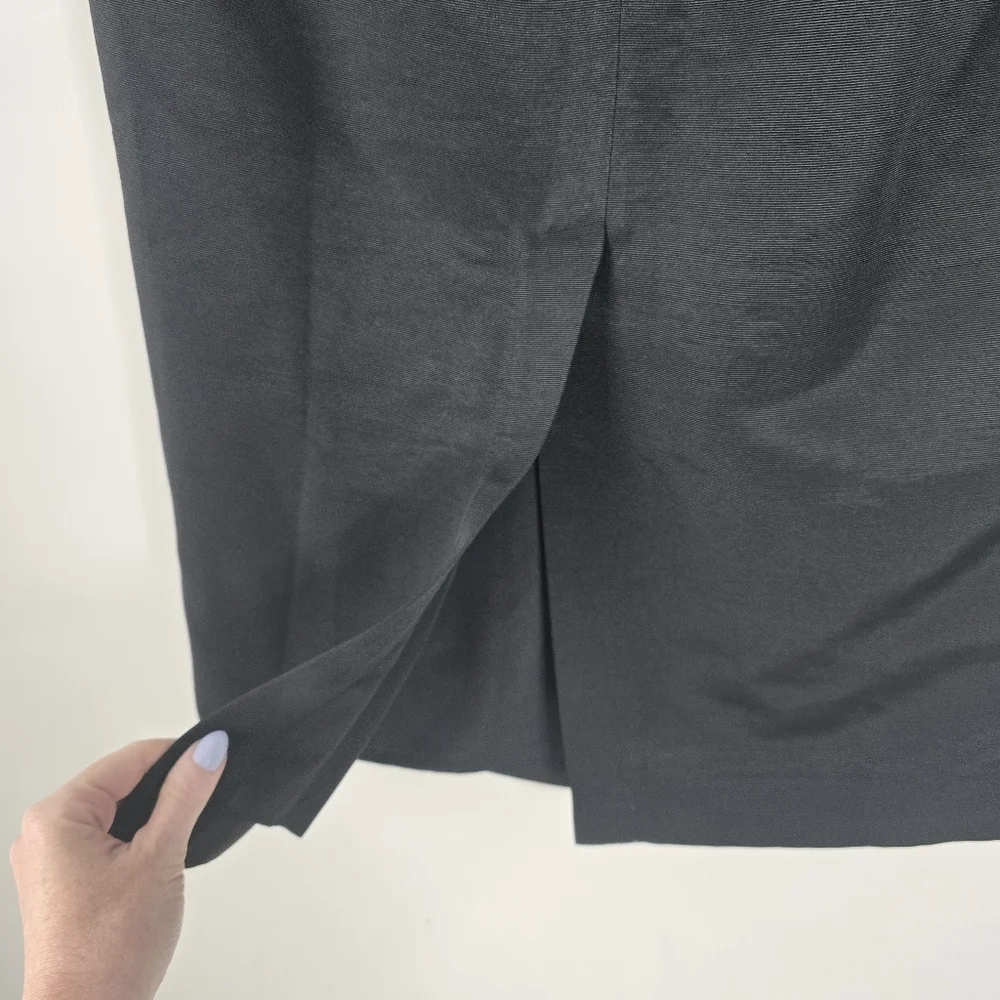 NWT J. Crew Long Pencil Skirt in Faille Sz. 8 Black Party Minimalist